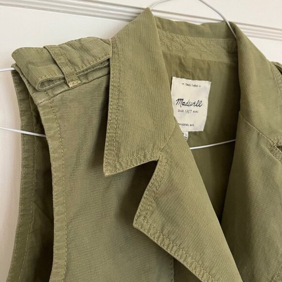 Madewell Safari Field Vest in Khaki Green | Size Small - Picture 6 of 10